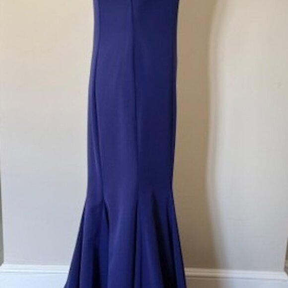VINCE CAMUTO Cobalt Blue Purple Crystal Embellished Strap Mermaid Gown Dress 6 - Picture 7 of 14